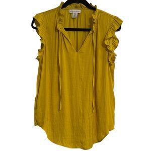 Cupcakes and Cashmere Yellow Ruffle Detail Blouse